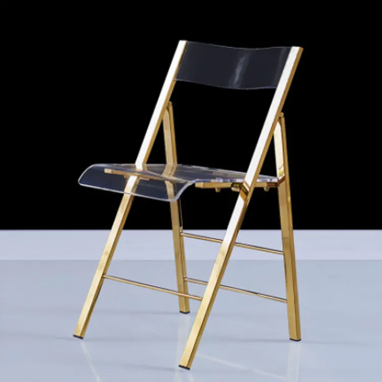 Customized Demand Iron Transparent Folding Chair Hotel Banquet Modern Simple Clothing Store Ins Online Red Photo Armchair Wholes