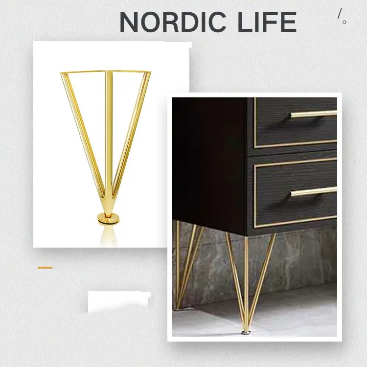 Customized Stainless steel Bathroom Cabinet Foot Adjustable Sofa Leg Light Luxury Furniture Table Foot Metal Hardware Support Foot