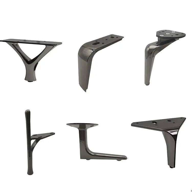 Customized Semi-circular Three-pronged Leg Aluminum Alloy Steel Sofa Feet Making Machine Solid Desk Feet