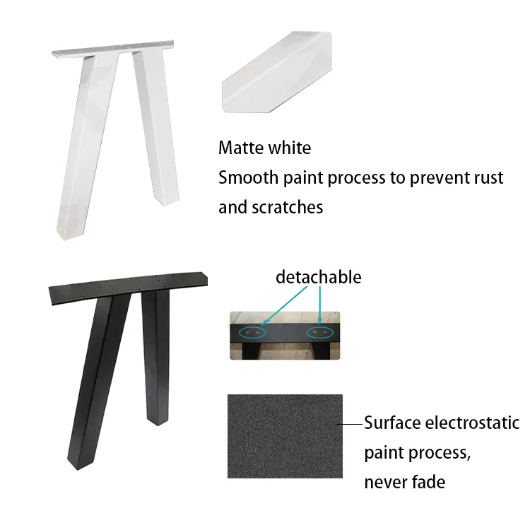 Customized New American Simple And Detachable Eight-shaped X-shaped Matte Frosted Desk Negotiation Table Legs