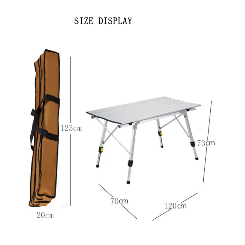 Customized Aluminum Alloy Outdoor Folding Table Retractable Lifting Camping Barbecue Table Height Adjustable Table