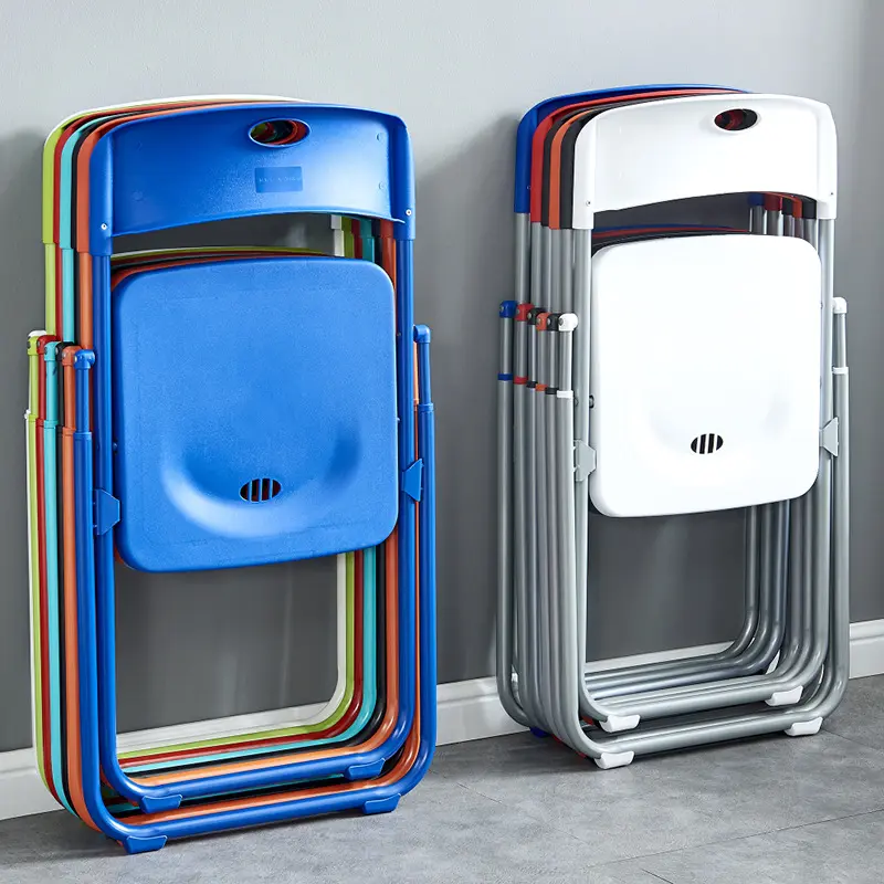 Customized Folding Tables Chairs Home Plastic Dining Chair Outdoor Portable Event Meeting Backrest Computer Chair