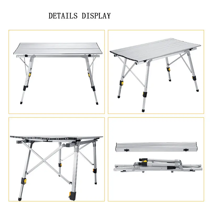 Customized Aluminum Alloy Outdoor Folding Table Retractable Lifting Camping Barbecue Table Height Adjustable Table
