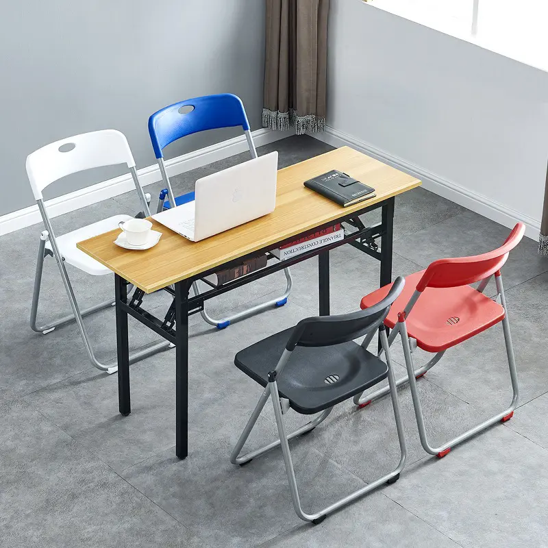 Customized Folding Tables Chairs Home Plastic Dining Chair Outdoor Portable Event Meeting Backrest Computer Chair