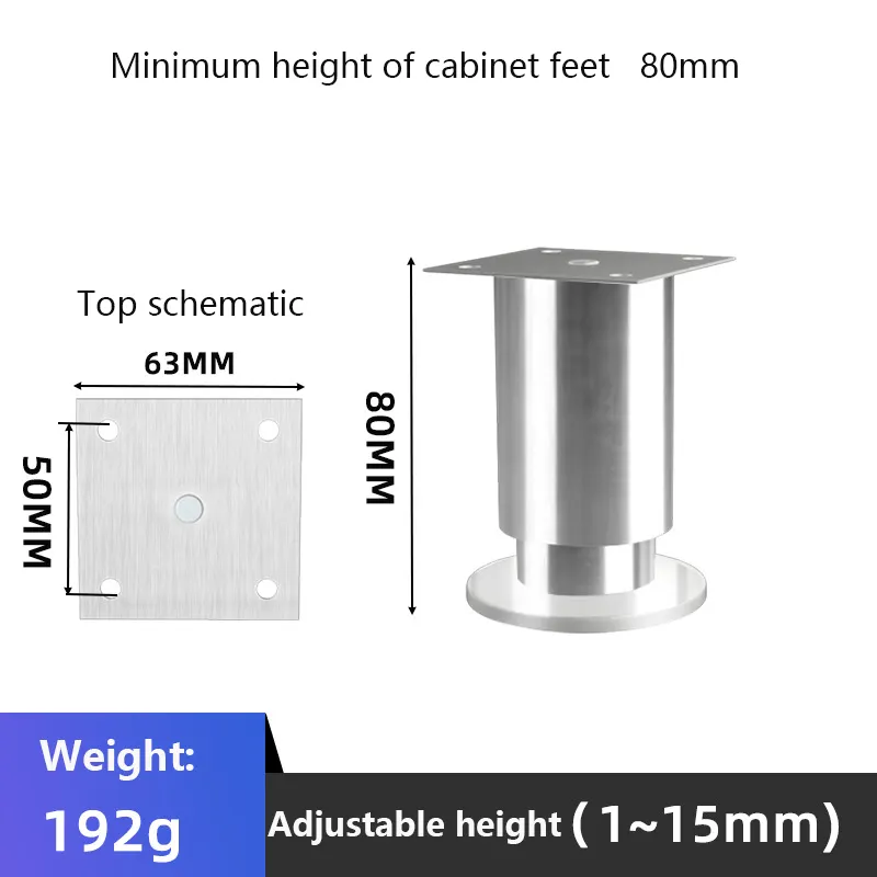 Customized 8-30cm Height Stainless Steel Leg Sofa Bed Coffee Table Feet Support Legs Modern Simple Adjustable Sofa Feet
