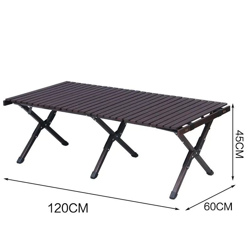 Customized Outdoor Folding Egg Roll Table Suitable For Picnic Camping Solid Wood Table