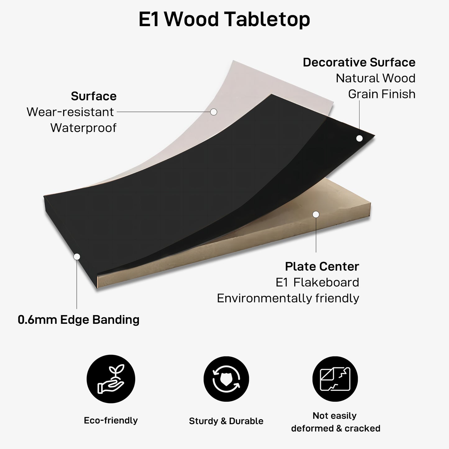 QLLY One-Piece Wood Tabletop, Solid Board Desktop, Universal Countertop for Table and Workstation