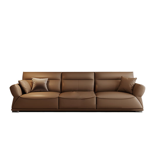 Italian Minimalist Light Luxury Sofa Living Room Three-seat Simple Modern Leather High Back Sofas