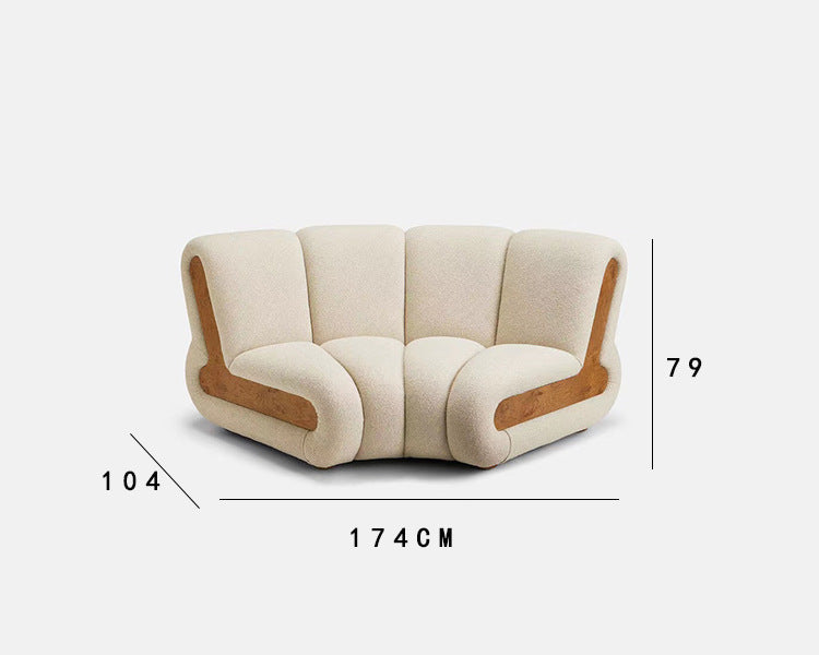 Trend 2025 Home Furniture Sofa Set Living Room Curved Sofa Couch Wooden House White Velvet Fabric Sectional Sofa