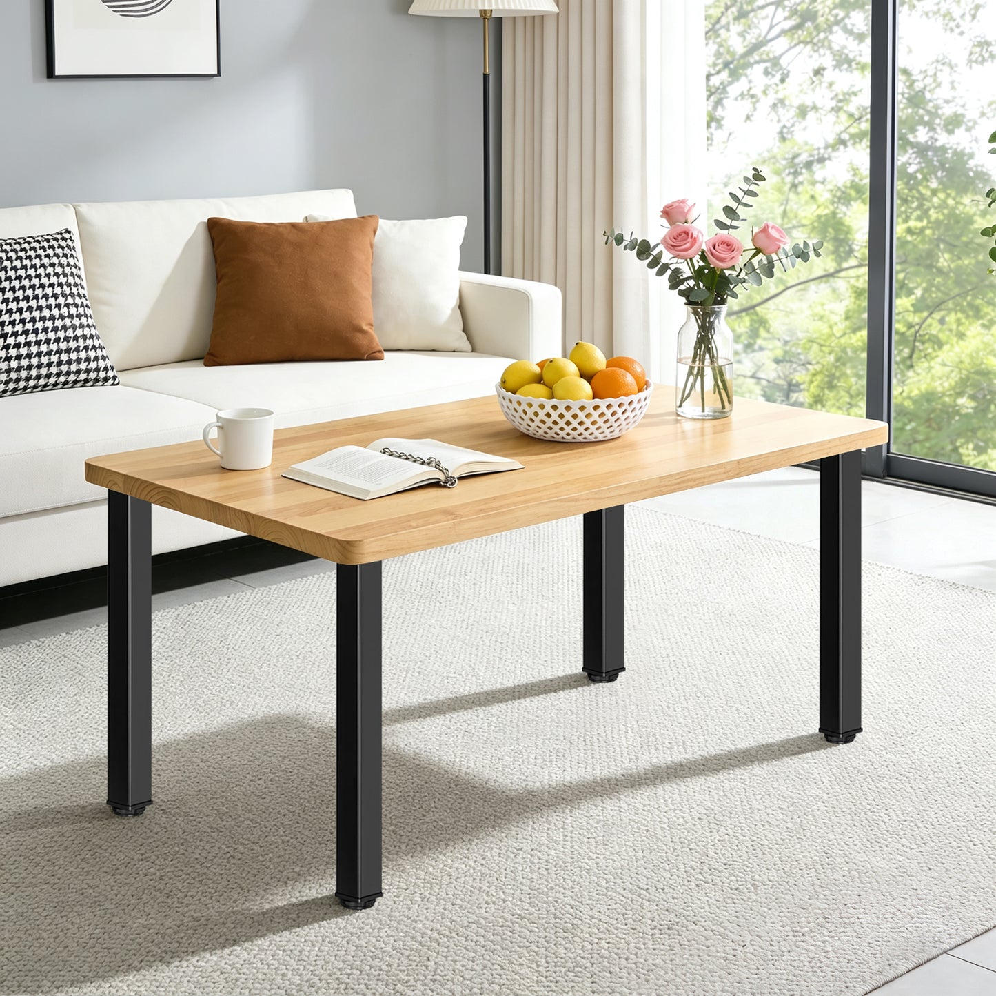 QLLY Adjustable Metal Furniture Legs, Square Office Table Furniture Leg, Set of 4