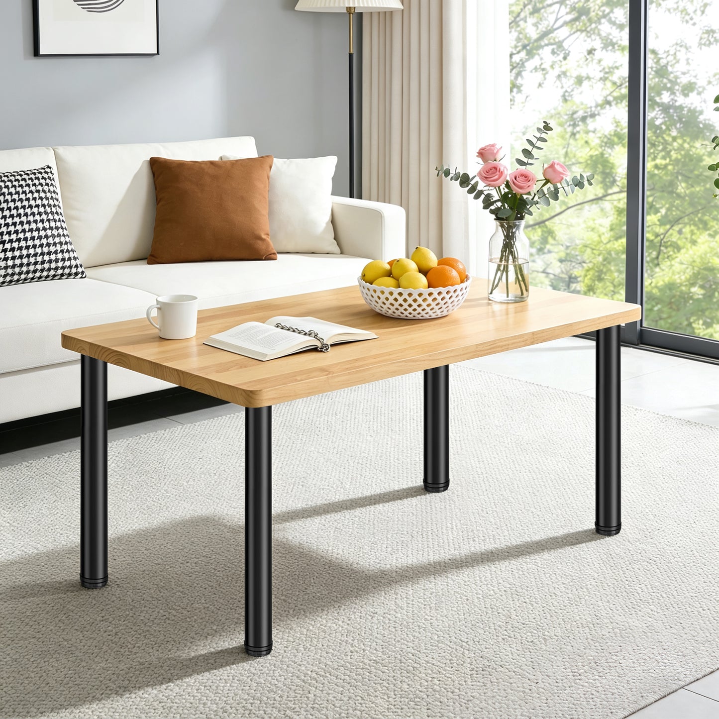 QLLY Adjustable Tall Metal Desk Legs, Office Table Furniture Leg Set, Set of 4
