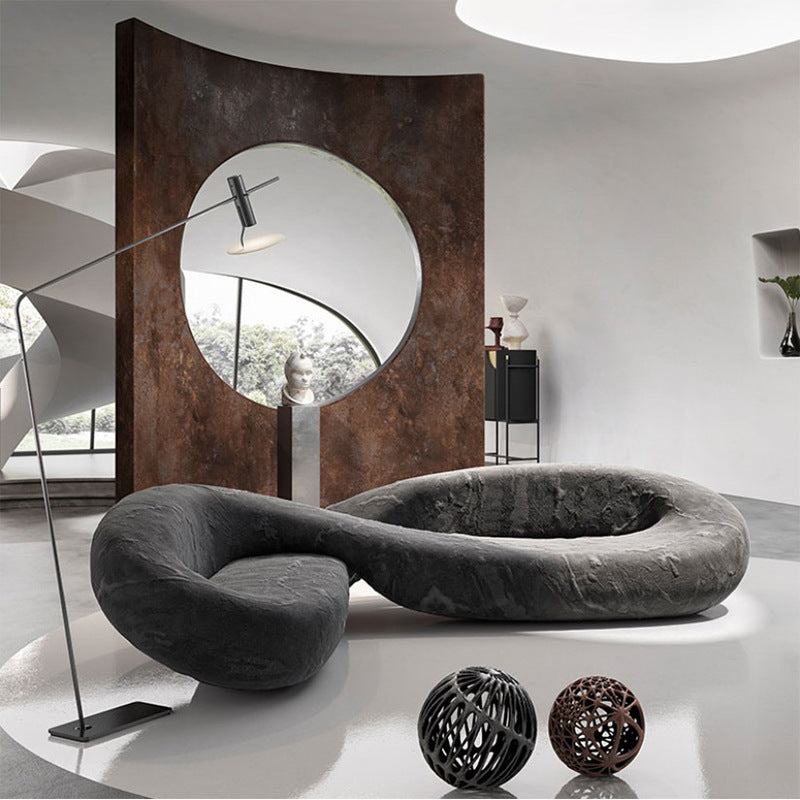Modern Italian Minimalist Design Light Luxury Living Room Sofa Creative Alien Net Red Fabric Art