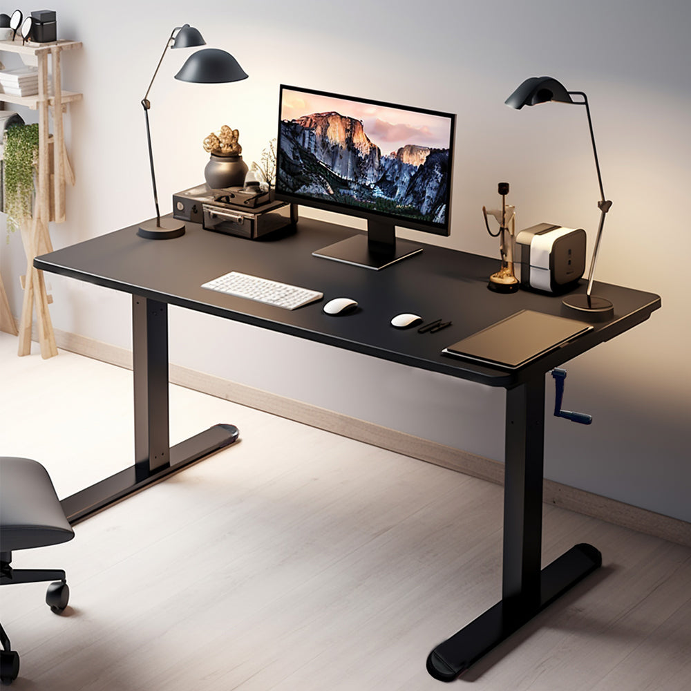 QLLY Height Adjustable Standing Desk, Sturdy Working Writing Table for Home Office Workstation