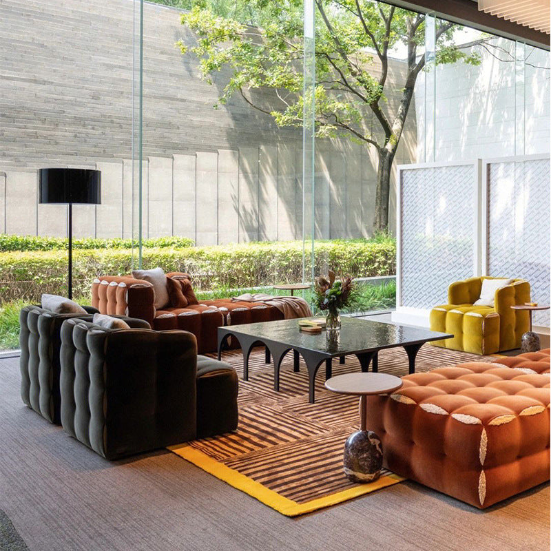 Italian Light Luxury Modular Sofa Living Room Furniture Custom Villa Designer Furniture Velvet Sofa Combination Sofa