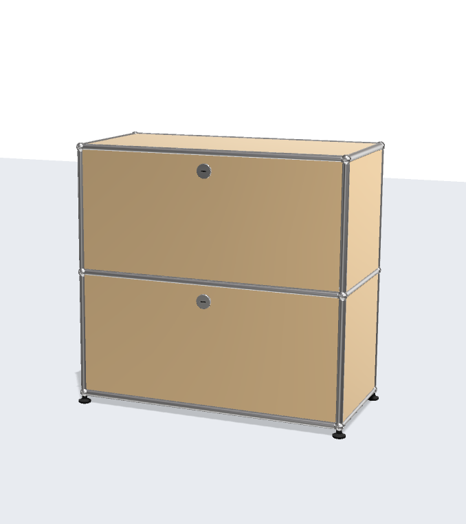 Modular Sideboard Furniture Office Desk and Cabinet Set 4 Doors Steel with Safe Locker White Sideboards