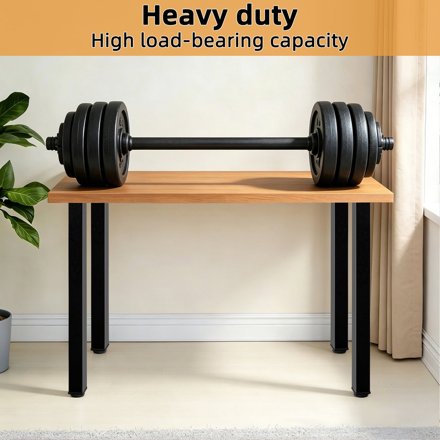 QLLY Adjustable Metal Furniture Legs, Square Office Table Furniture Leg, Set of 4
