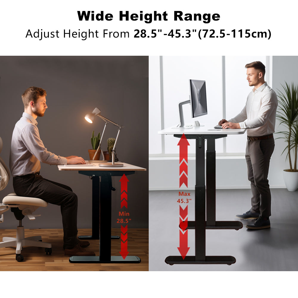 QLLY Height Adjustable Standing Desk, Sturdy Working Writing Table for Home Office Workstation