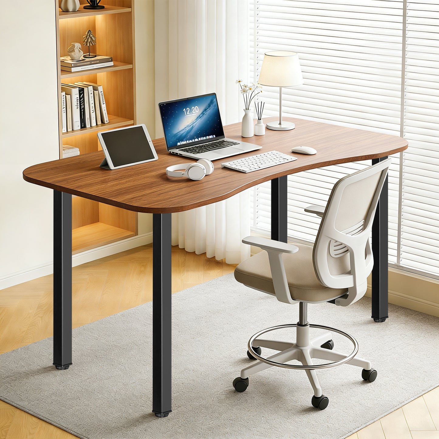 QLLY Adjustable Metal Furniture Legs, Square Office Table Furniture Leg, Set of 4