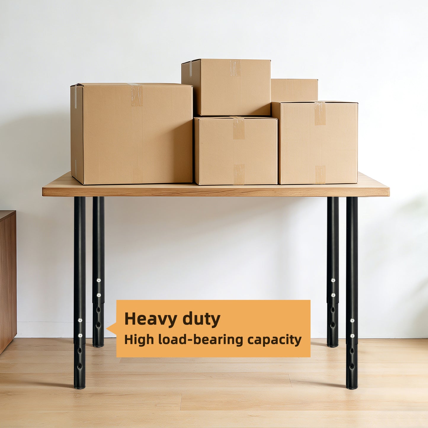 QLLY Adjustable Metal Table Leg, 24-40 inch, 60-100cm, Home Office DIY Desk Leg, Furniture Leg Set