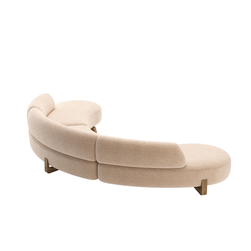 Fashion Design Round Living Room White Sofa Set Hotel Reception Luxury Lobby Sofa Curved 6 Seat Big Couch
