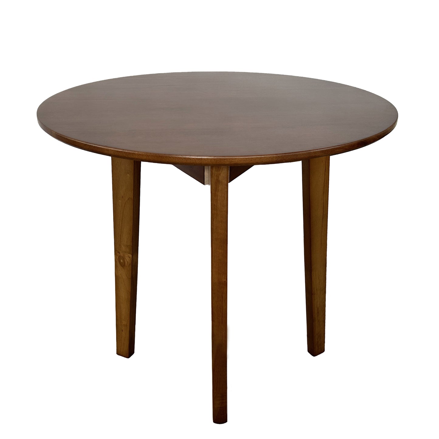 QLLY Round Solid Dining Table for 2-4 People, Wooden Kitchen Table for Small Space, Easy Assembly