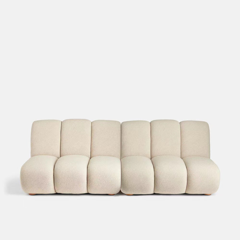 Trend 2025 Home Furniture Sofa Set Living Room Curved Sofa Couch Wooden House White Velvet Fabric Sectional Sofa