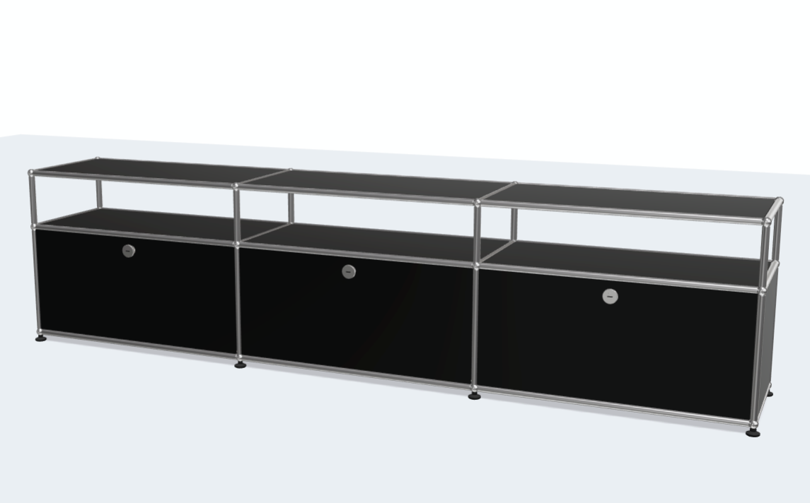 Classic Designer High Quality Stainless Steel TV Stand Cabinet Media Lowboard Entertainment Center with Closed Storage