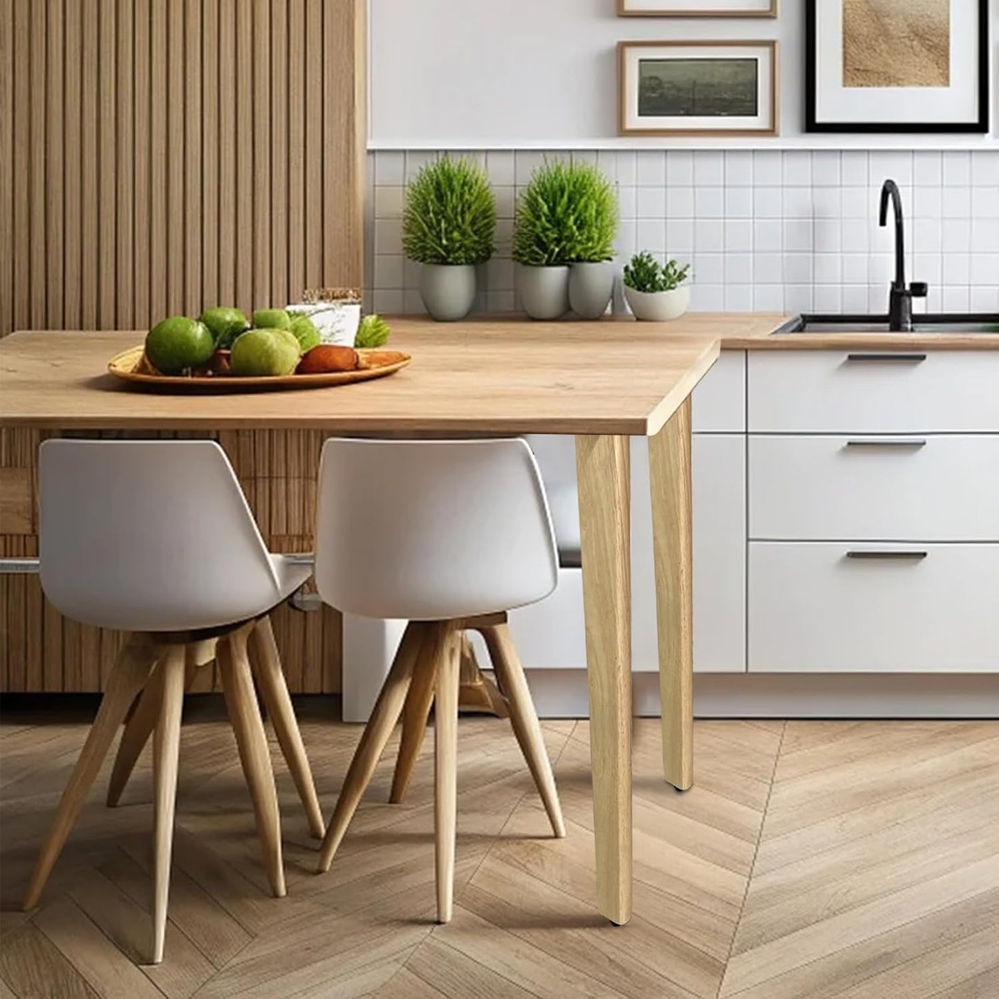 QLLY Slant Wooden Table Legs, Solid Wood Angled Furniture Legs, Set of 4, Easy to Install - Perfect for DIY Dining Tables, Coffee Tables, and Benches