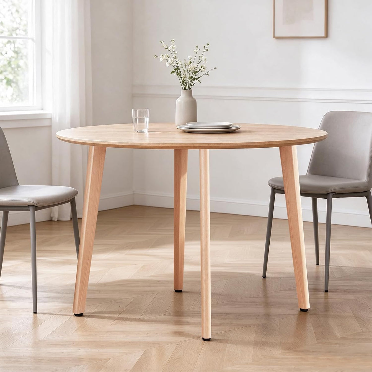 Solid Beech Wood Table Legs, Wooden Furniture Leg, Full Hardware for Dining & Office Desk Builds