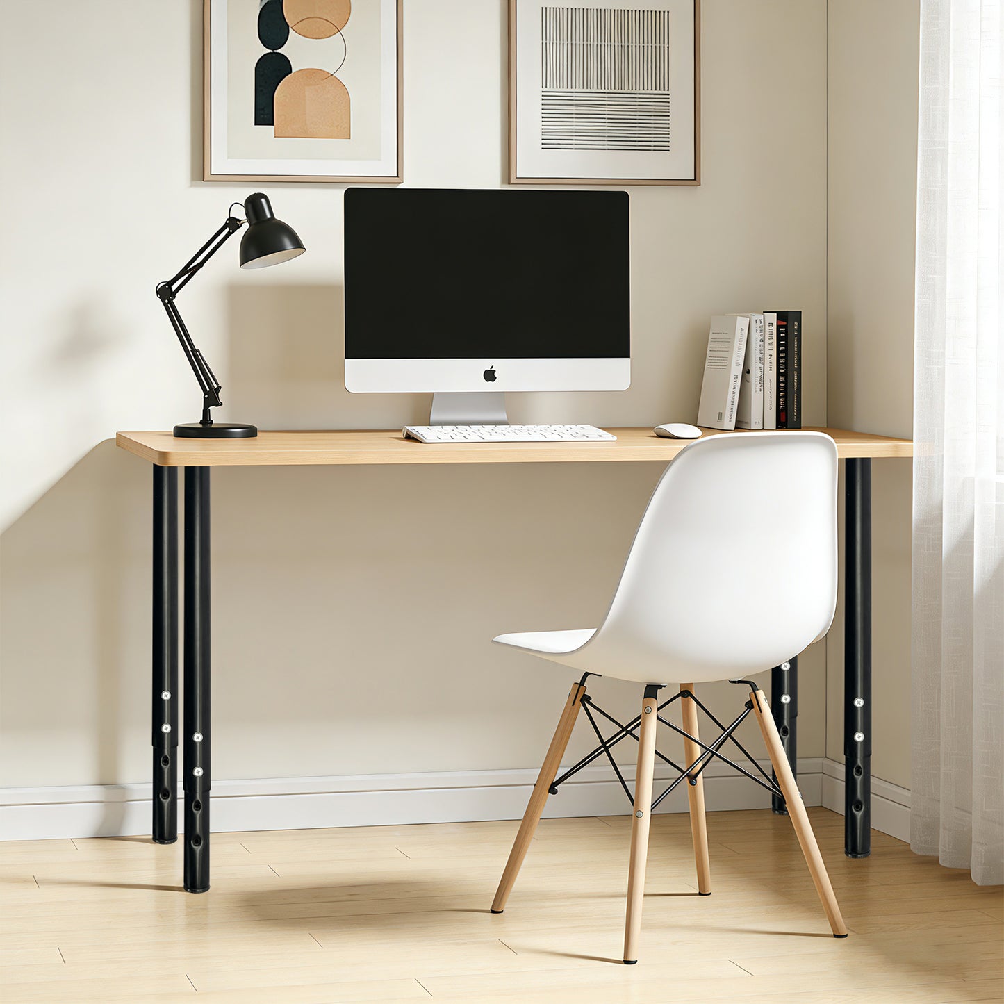QLLY Adjustable Metal Table Leg, 24-40 inch, 60-100cm, Home Office DIY Desk Leg, Furniture Leg Set