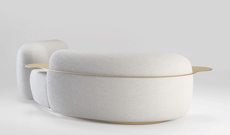 TATEYAMA SOFA BY SECOLO Boucle Curved Sofa Cloud Couch for Living Room Modern Luxury Contemporary Upholstered Sofa Couch