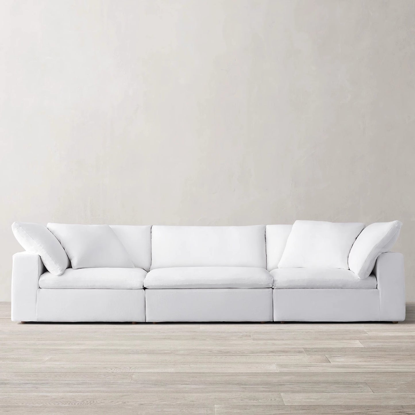 RH Furniture Modern Simple Cotton Linen White Fabric Sofa French Retro Living Room Household Single Triple Sofa