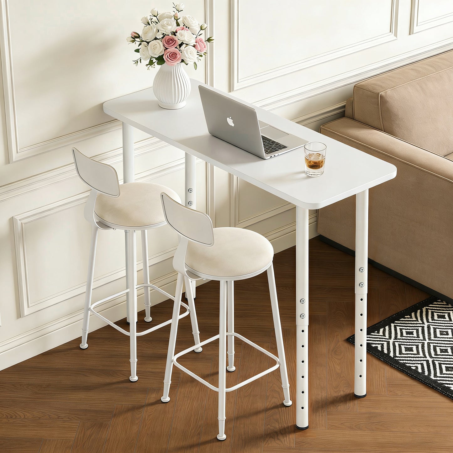 QLLY Adjustable Metal Table Leg, 24-40 inch, 60-100cm, Home Office DIY Desk Leg, Furniture Leg Set