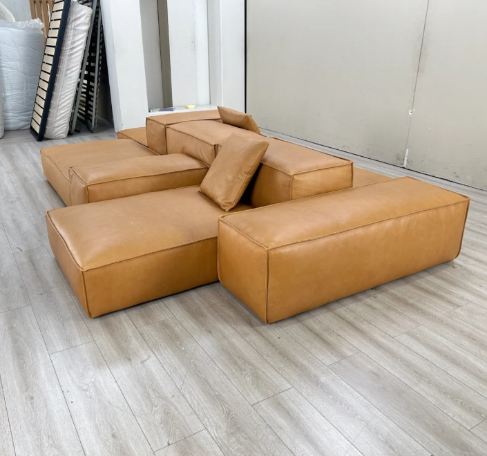 High End Custom Modern Luxury Italian Design 5 Star Hotel Furniture Leather Lounge Reception Leather Lobby Sofa