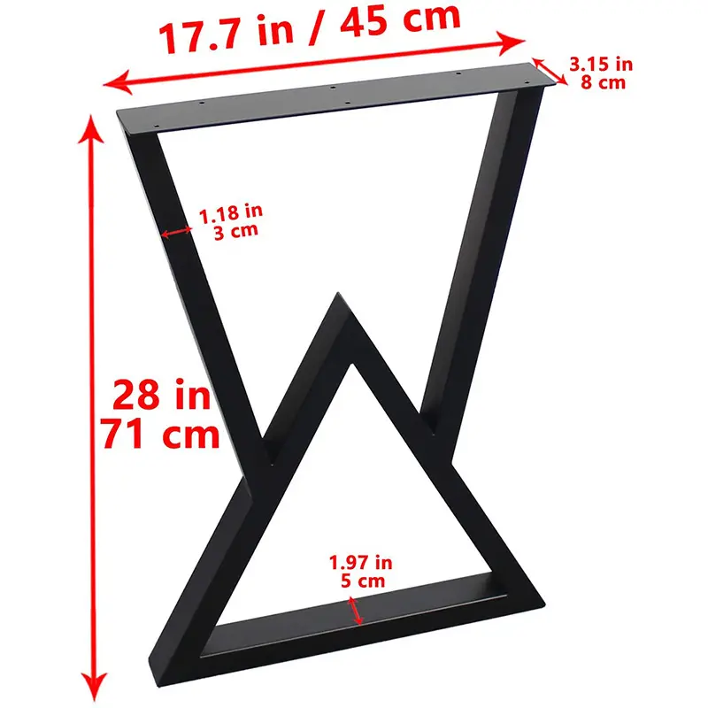 Customized Wrought Iron Table Legs Furniture Metal Hardware Bracket For Dining Table