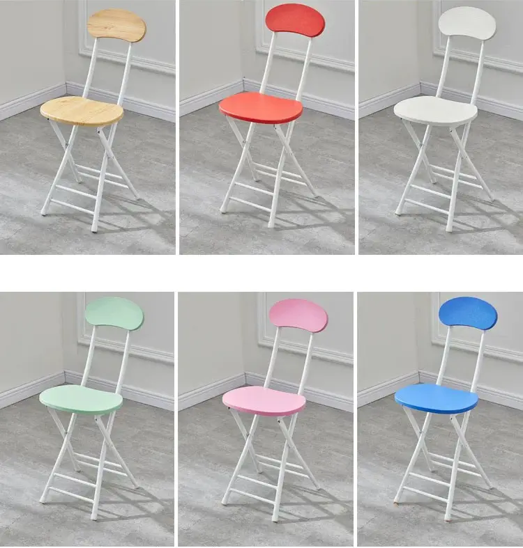 Customized  Modern Simple Backless Metal Folding Dining Chair, Bar Training Dormitory Leisure Restaurant Writing Chair