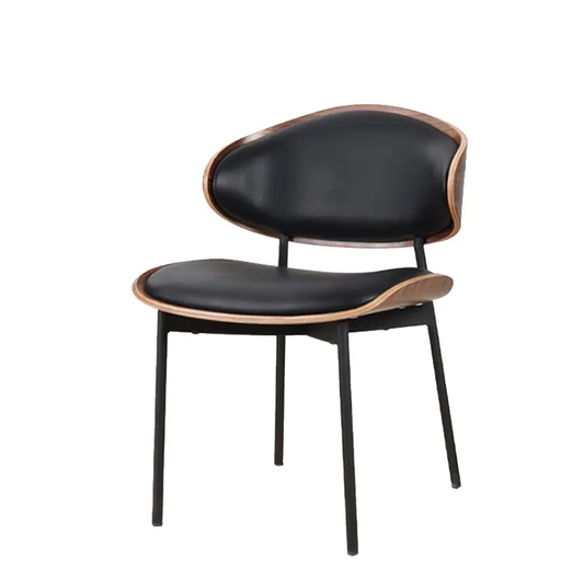 Customized Modern Solid Wood Dining Chair Italian Leisure Study Makeup Chair Nordic Black Leather Armless Designer Chair
