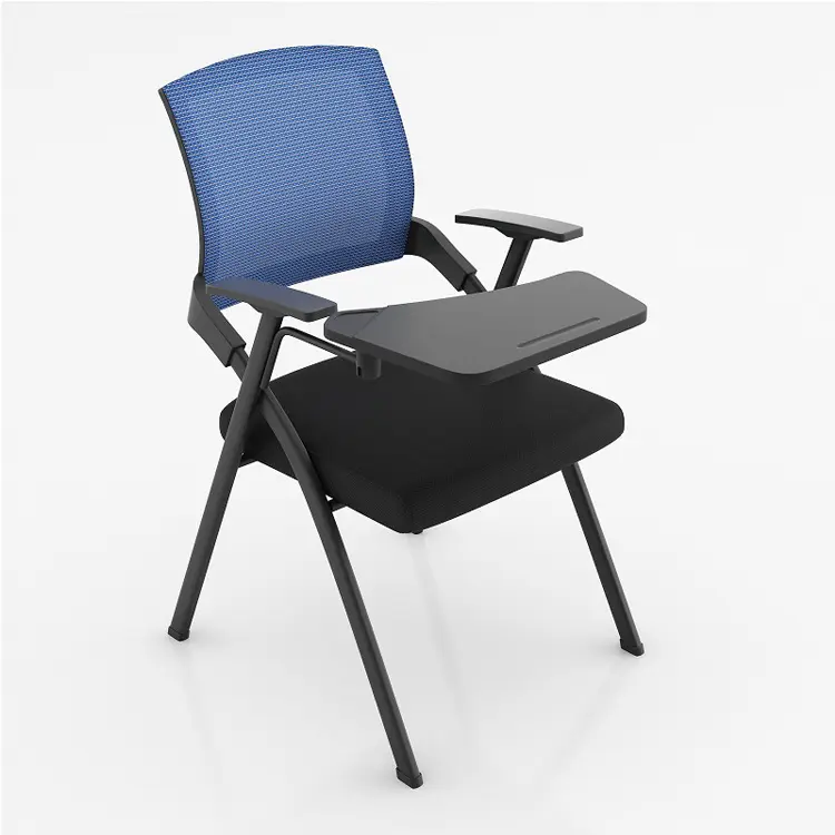 Customized  Multi Color Folding Student Office Chair With Armrests Mesh Fabric Conference Training Chair With Writing Board