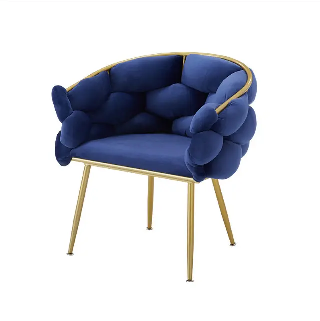 Customized Chaise Velours,Modern Luxury Velvet Fabric Chrome Gold Leg Minimalist Luxury Makeup Casual Dining Chair