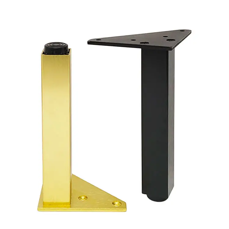 Customized  Adjustable Aluminum Alloy Furniture Bathroom Cabinet Feet Support Legs, Available In Brushed Black And Gold