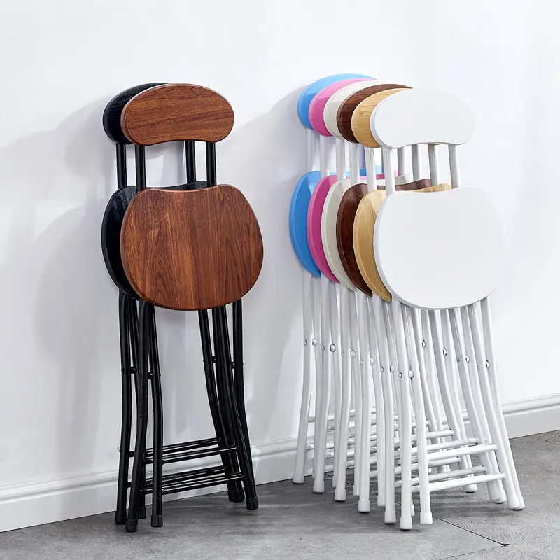 Customized  Modern Simple Backless Metal Folding Dining Chair, Bar Training Dormitory Leisure Restaurant Writing Chair