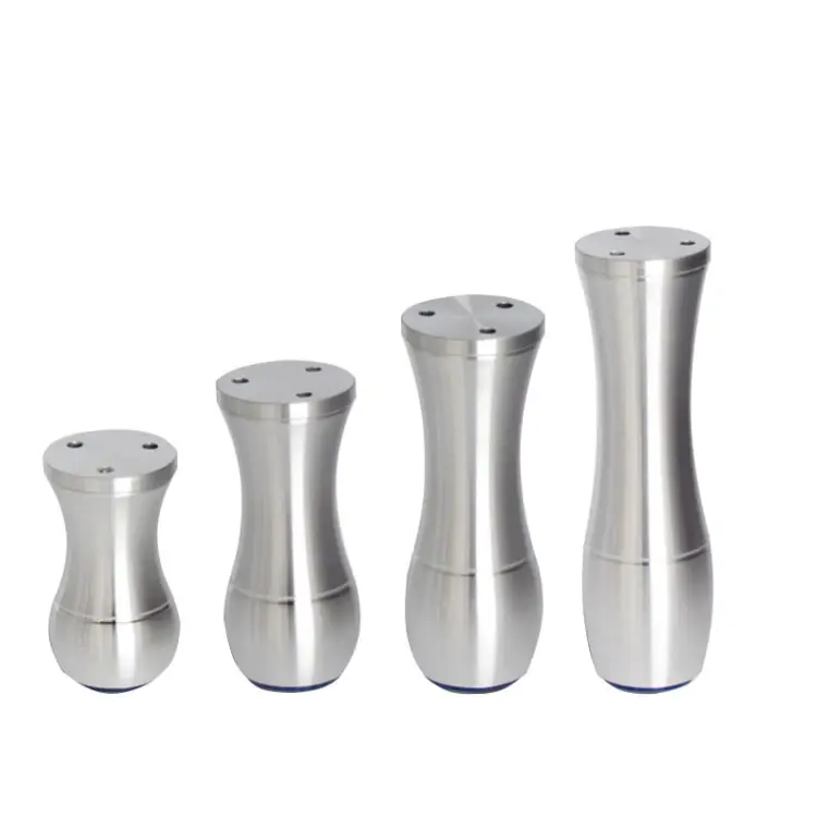 Customized European Aluminum Alloy Bowling Sofa Foot Round Floor Type Support Cabinet Foot Adjustable Cabinet Furniture Foot