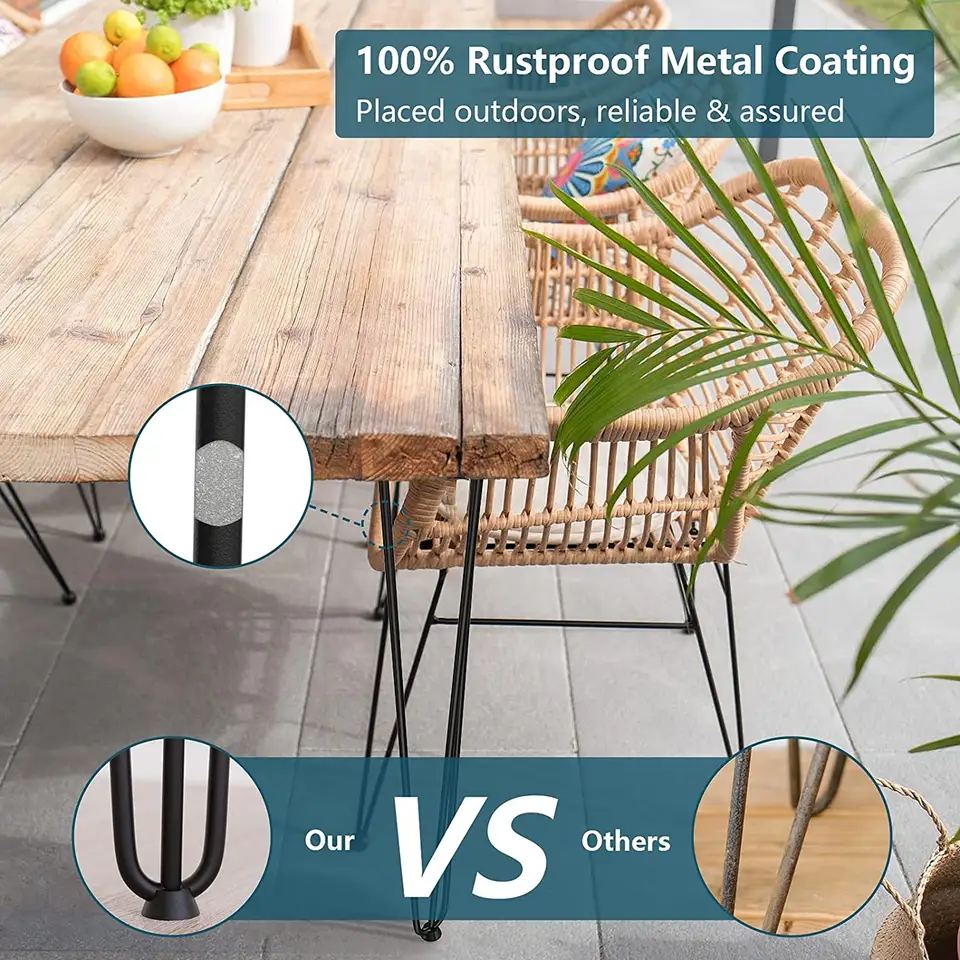 Customized 4 to 40 Inch 3 Pole Table Legs Wrought Iron Table Legs U-shaped Table Legs Desk Bracket