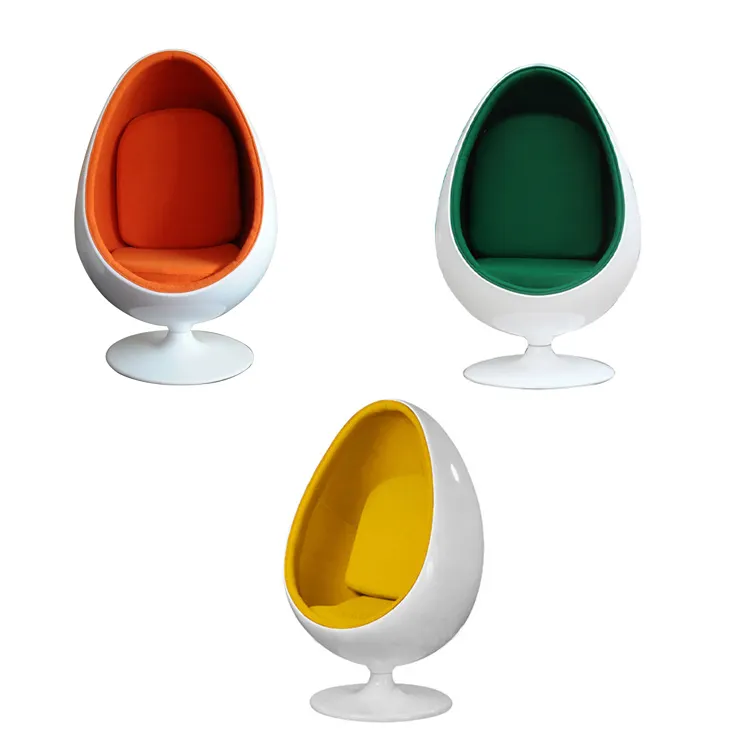 Customized  Modern Furniture Cheap Standing Swivel Fiberglass Adult Size Oval Egg Shaped Pod Chair