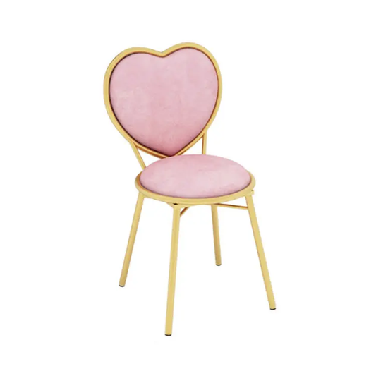 Customized Modern Simple Iron Heart Shaped Armchair Nordic Style Bedroom Princess Girl Makeup Chair Luxury Dresser Stool