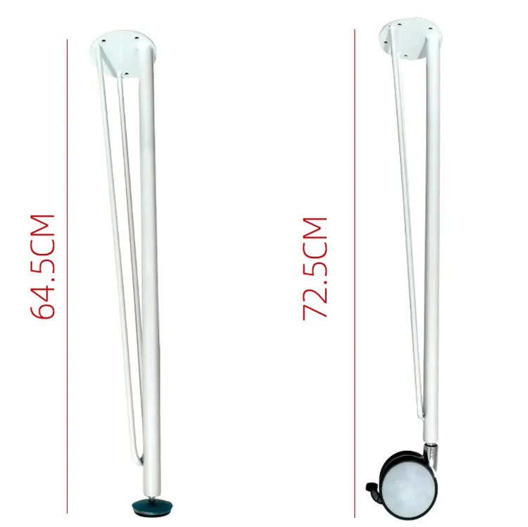 Customized High Quality Iron Metal Hairpin Legs With Wheels Black White Lacquer Modern Minimalist Restaurant Office Coffee Bar Table Legs