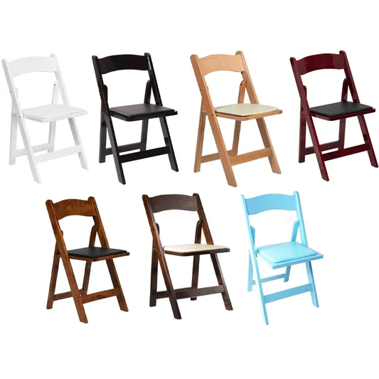 Customized  Foldable Chair Wedding Event Solid Wood Wimbledon Garden Chairs White Resin Wimbledon Folding Chair Outdoor