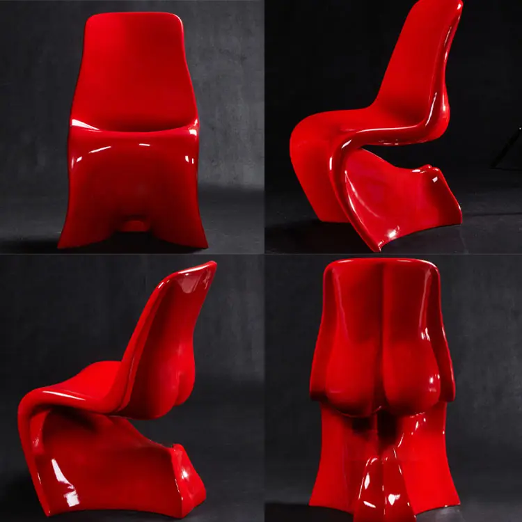 Customized Modern Furniture Him OR Her Chair, Designer's Glass Fiber Reinforced Plastic Body Shaped Dining Chair Simple Chair