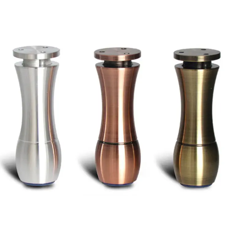 Customized European Aluminum Alloy Bowling Sofa Foot Round Floor Type Support Cabinet Foot Adjustable Cabinet Furniture Foot