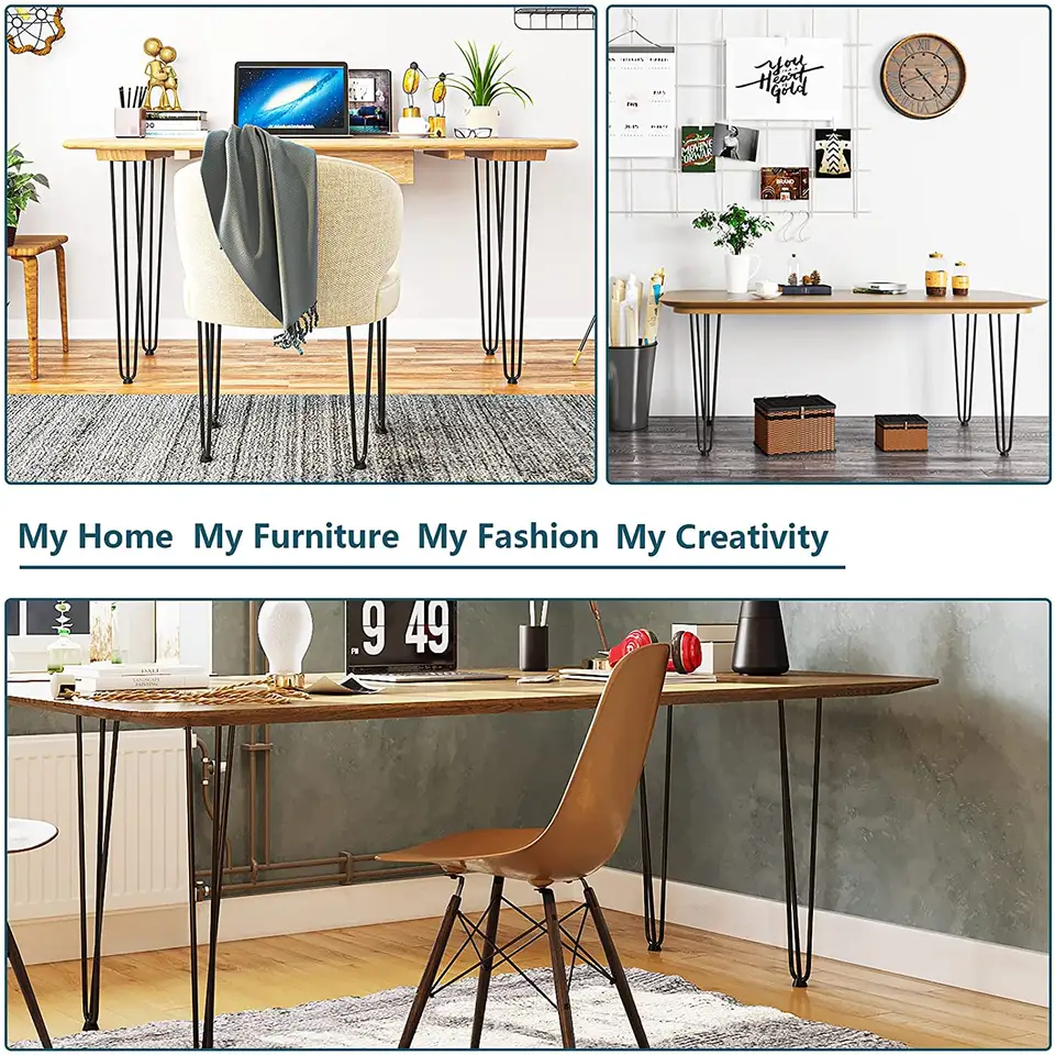 Customized 4 to 40 Inch 3 Pole Table Legs Wrought Iron Table Legs U-shaped Table Legs Desk Bracket